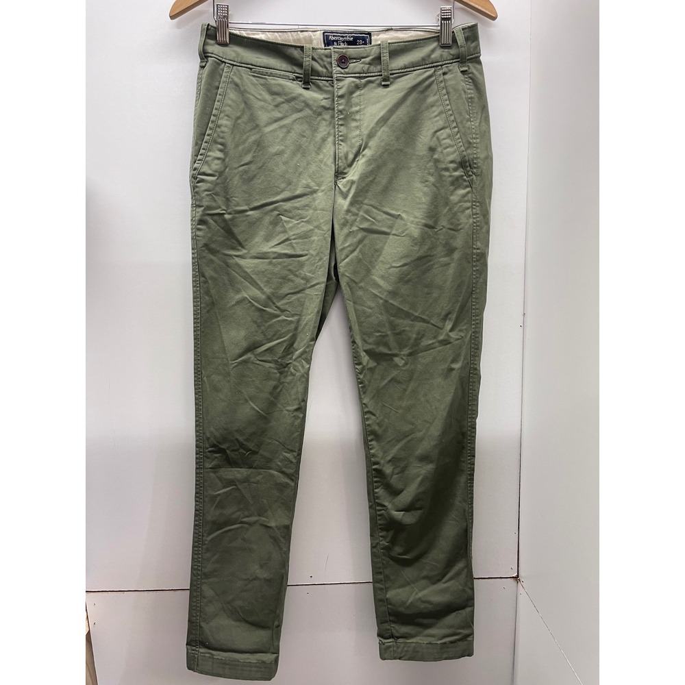 Abercrombie & Fitch Rustin Athletic Skinny Stretch Chino Pants Olive Green 29x30